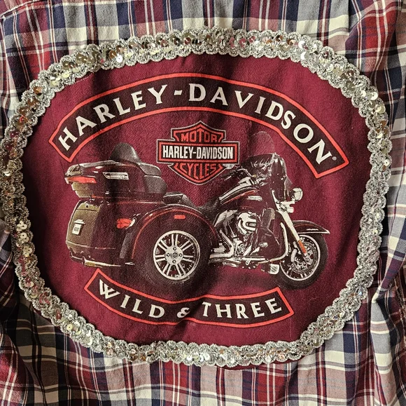 UPCYCLED Harley Shirt M/L - Picture 2 of 3